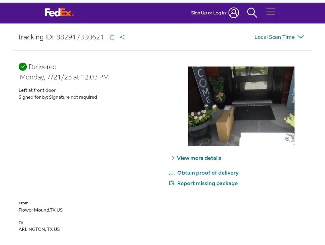 Order Delivered to Europe