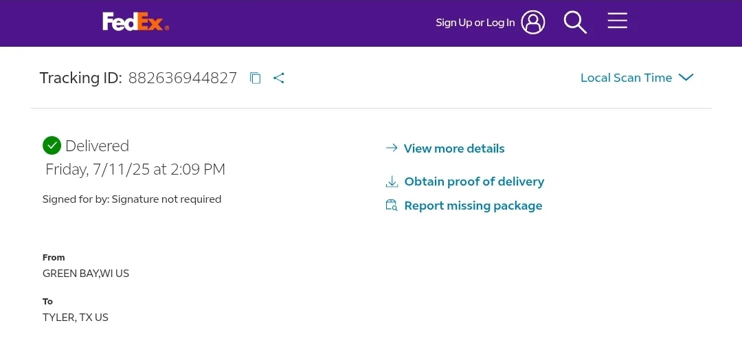 Order Delivered to France